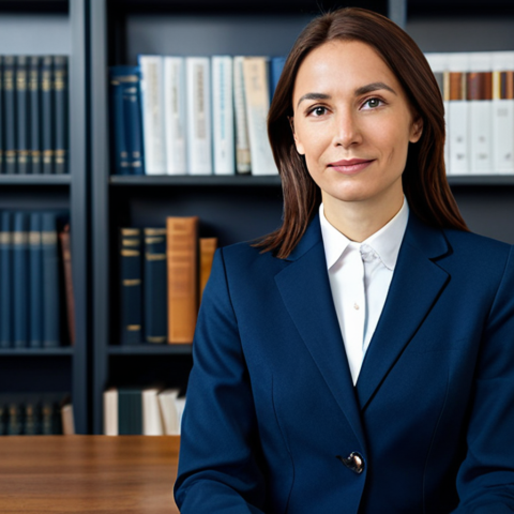 상담심리사 이직을 위한 준비 자료 - "A professional female psychologist in a modest, dark blue business suit, sitting in a well-lit offi...
