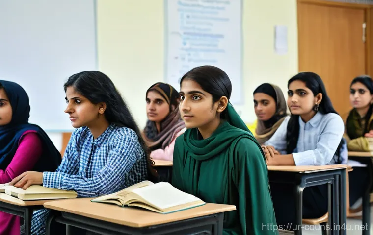 상담심리사로 전업 준비하기 - **Prompt: "A diverse group of university students, representing various ethnic backgrounds from Paki...