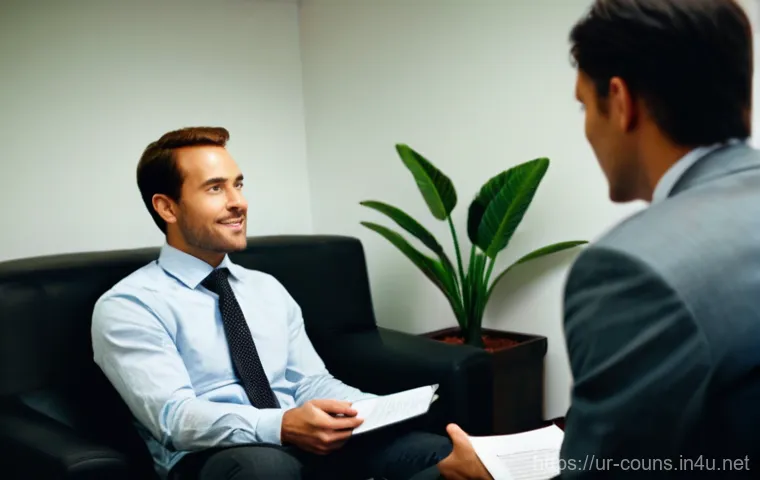 상담심리사 연봉 협상 팁 - **Prompt 1: Confident Counseling Session**
    "A male counseling psychologist, in his late 30s, wit...