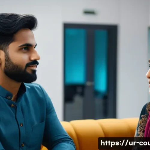 상담심리사와 관련된 최신 블로그 - A serene counseling session in a modern office setting featuring a professional Urdu-speaking therap...